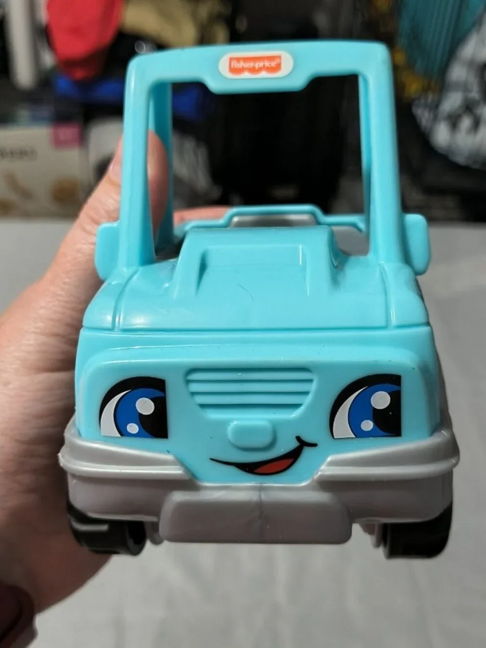 Mattel Little People 2017 Help a Friend Blue Pickup Truck with Face Vehicle Jeep